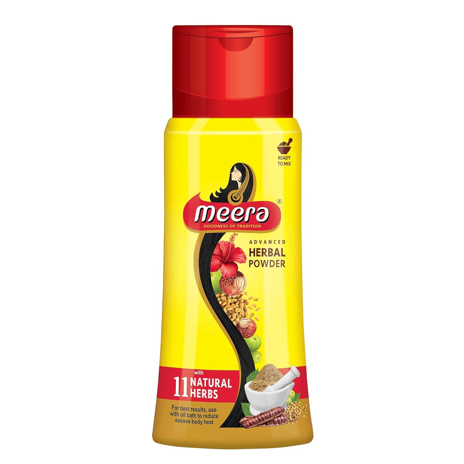 Meera Herbal Hairwash Powder With 11 Naturals Herbs - Swadesiicart