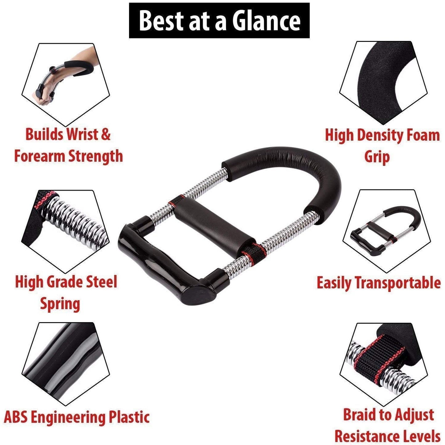 Kannssky Forearm Strengthener Wrist Exerciser Equipment-Adjustable - Swadesiicart