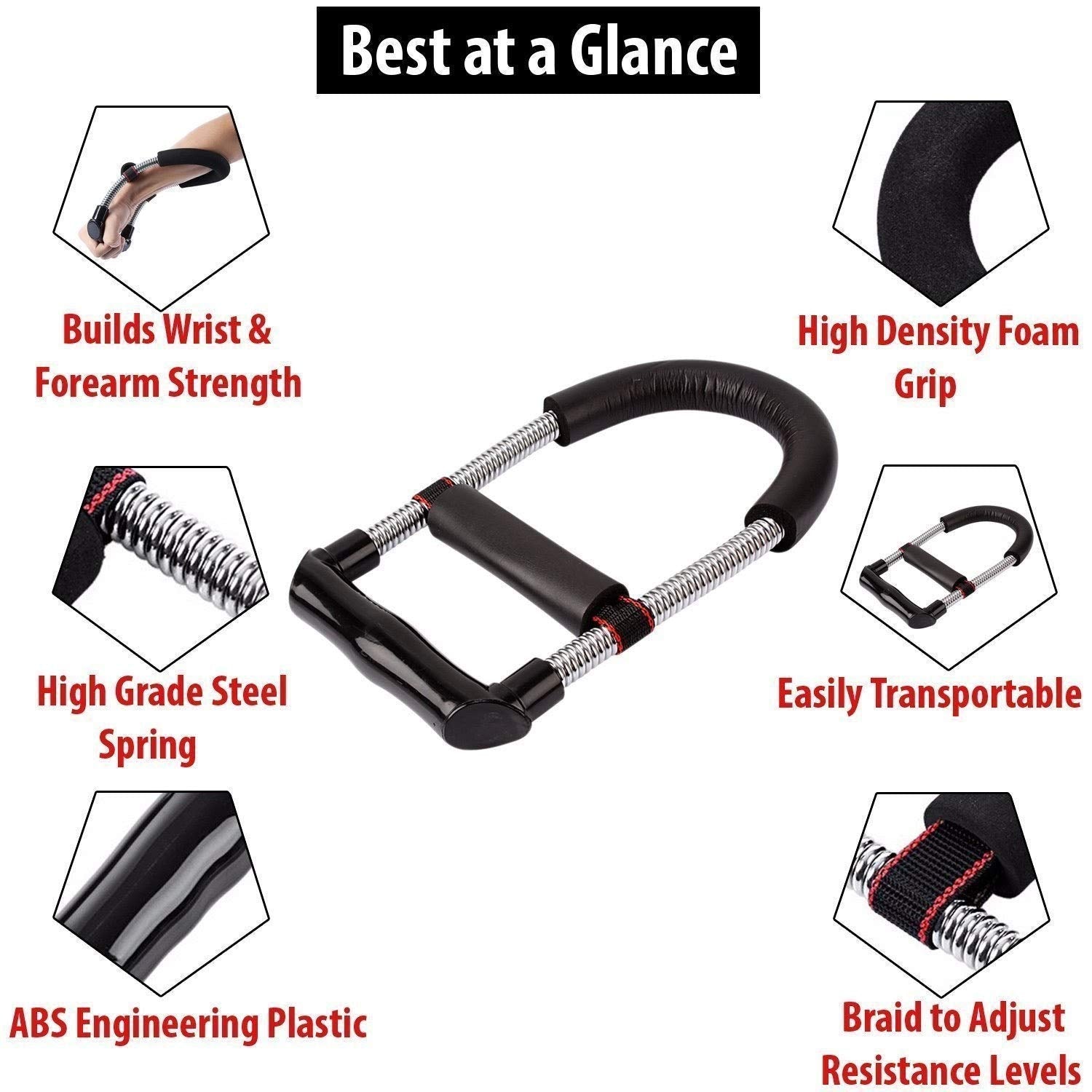 Kannssky Forearm Strengthener Wrist Exerciser Equipment-Adjustable - Swadesiicart