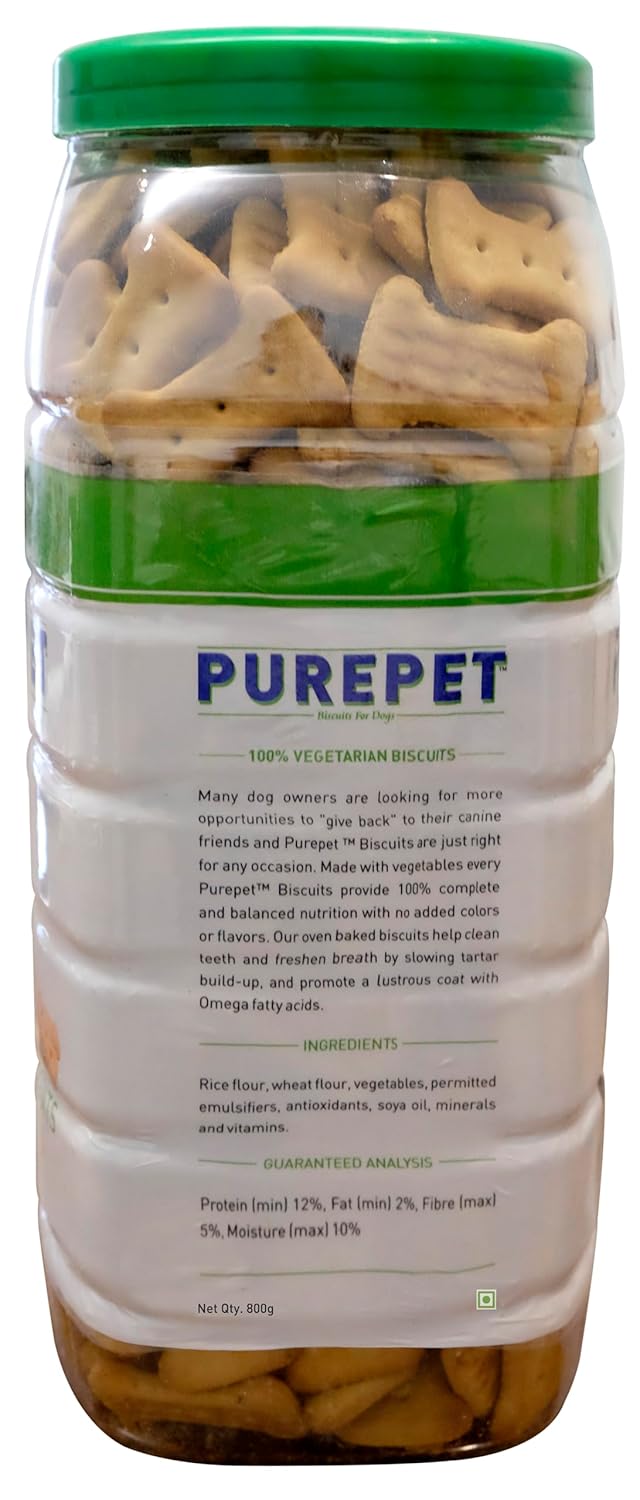 Purepet Vegetarian Biscuits - Jar - Swadesiicart