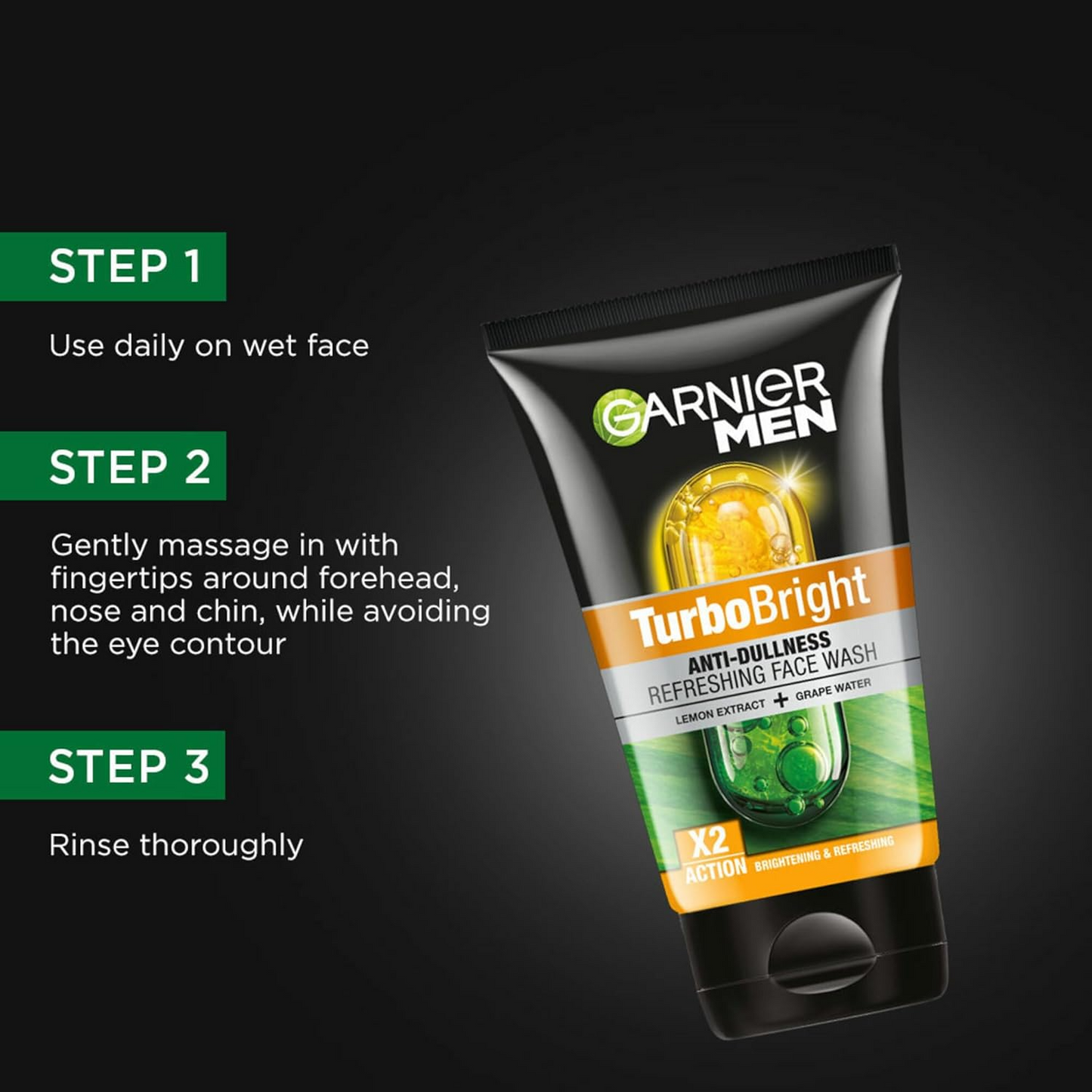 Garnier Men Turbo Bright Brightening Face Wash - Swadesiicart