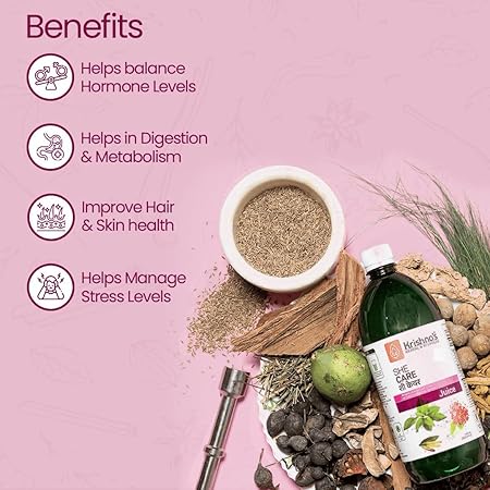 KRISHNA'S HERBAL & AYURVEDA She Care Juice - 1000 ml Each - Super Saver Pack, Herbal Supplement for Hormonal Balance, PCOS, PCOD, Period Pain Relief, Hair and Skin Health | Women Wellness Juice