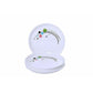 Round Plastic Half Plate Set, Set of 6, White - Swadesiicart