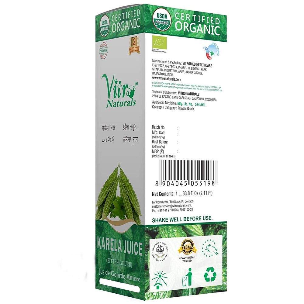 Vitro Naturals Karela Juice | Swadesiicart