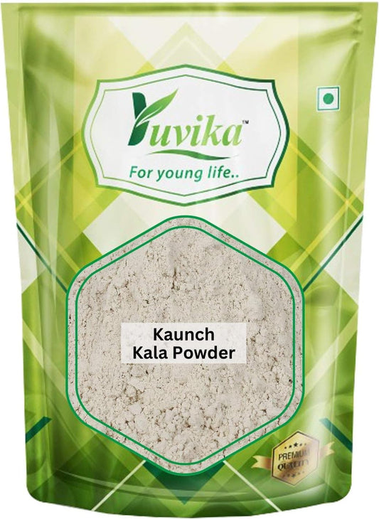 Yuvika Beej Kaunch Kala Powder (Without Peel) - Mucuna Pruriens - Black Kaunch Seeds Powder | Cowhage | Swadesiicart