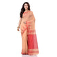 Desh Bidesh Women's Traditional Bengali Handloom Tant Pure Cotton Saree Khadi Temple Par Designed With Blouse Piece | Swadesiicart