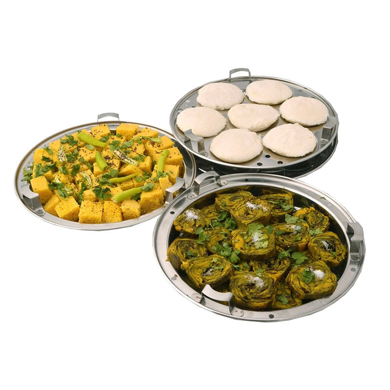 Kitchen Sandwich Bottom Multi kadai Idly Cooker Dhokla and Plate - Swadesiicart