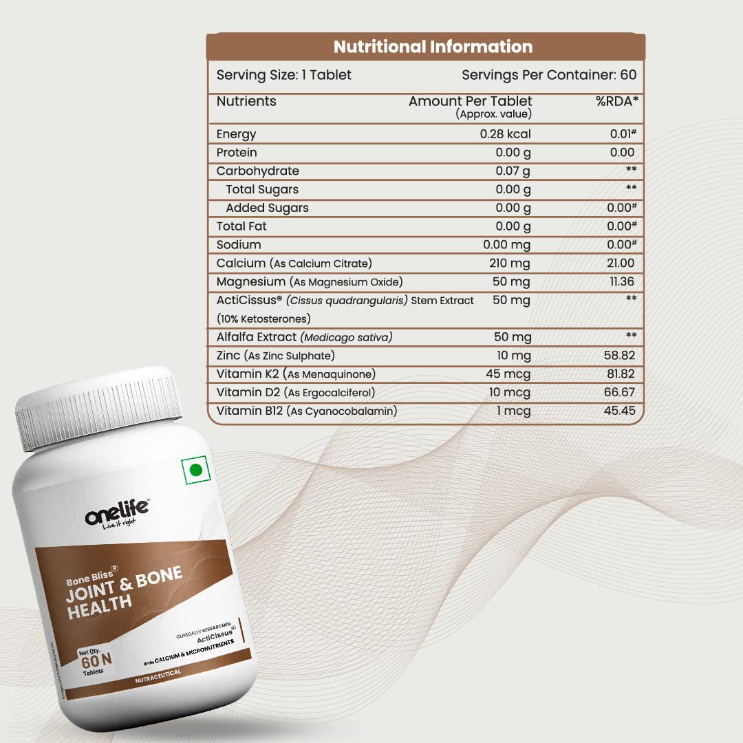 Onelife Bone Bliss Calcium Tablets - Swadesiicart
