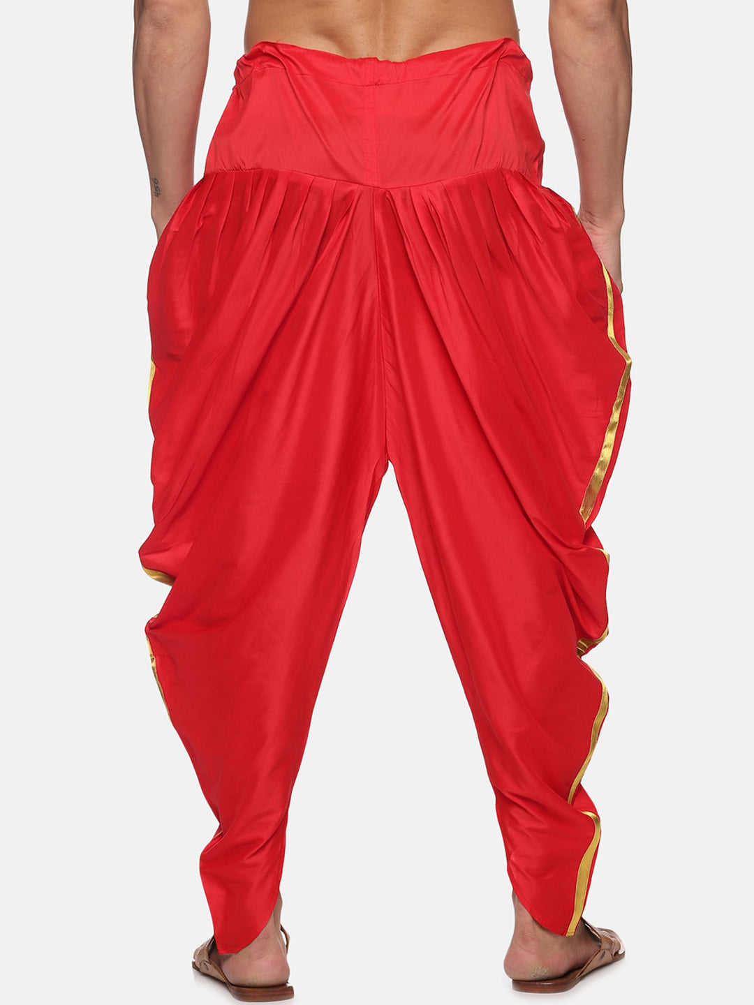 Sethukrishna Men Red Solid Dhoti Pant | Swadesiicart