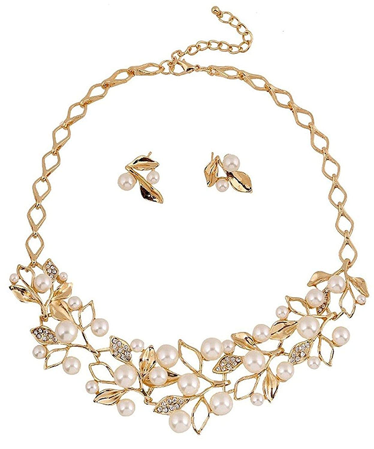 Gold-Toned Alloy Pearl Studded Long Haar Necklace - The Pari | Swadesiicart