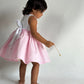 ArthLife White And Pink Unicorn Embroidered Dress