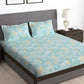 Story@home Blue & Yellow Printed Microfiber 180 TC Bedsheet With Pillow Cover - Swadesiicart