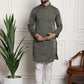 Sojanya Men Green Ethnic Motifs Kurta with Churidar with Nehru Jacket | Swadesiicart