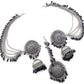 Silver-Plated Alloy Silver Black Earrings With Hair Extension - The Pari - Swadesiicart