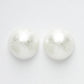 NVR Women's White Color Circular Moon Stud Earrings | Swadesiicart