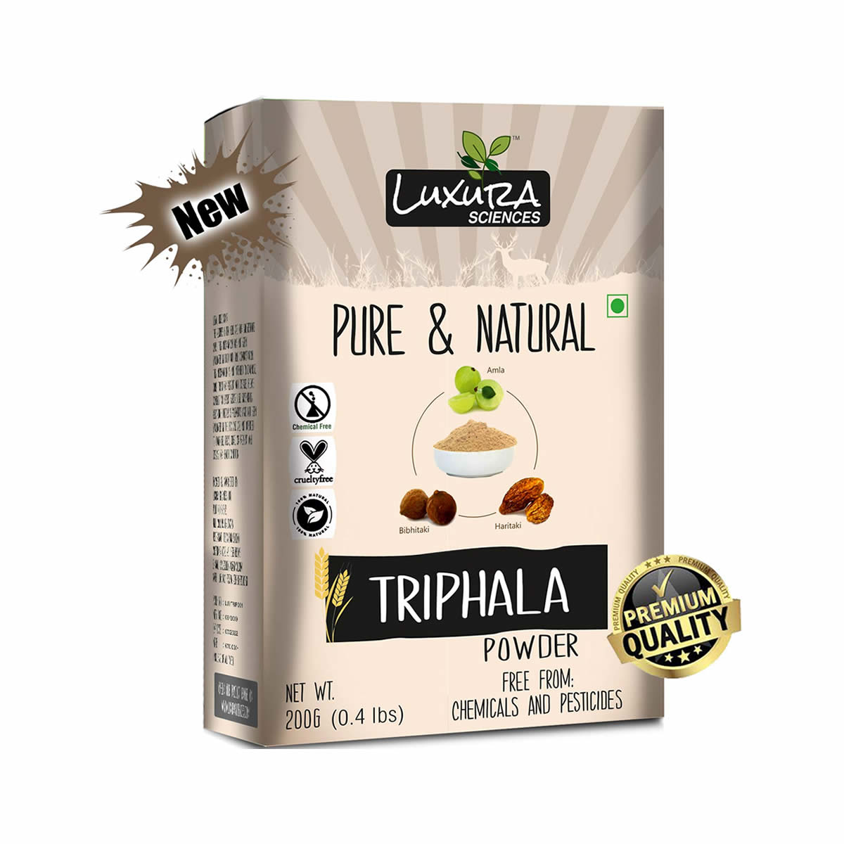 Luxura Sciences Organic Triphala Powder for Detoxification & Rejuvenation | Swadesiicart