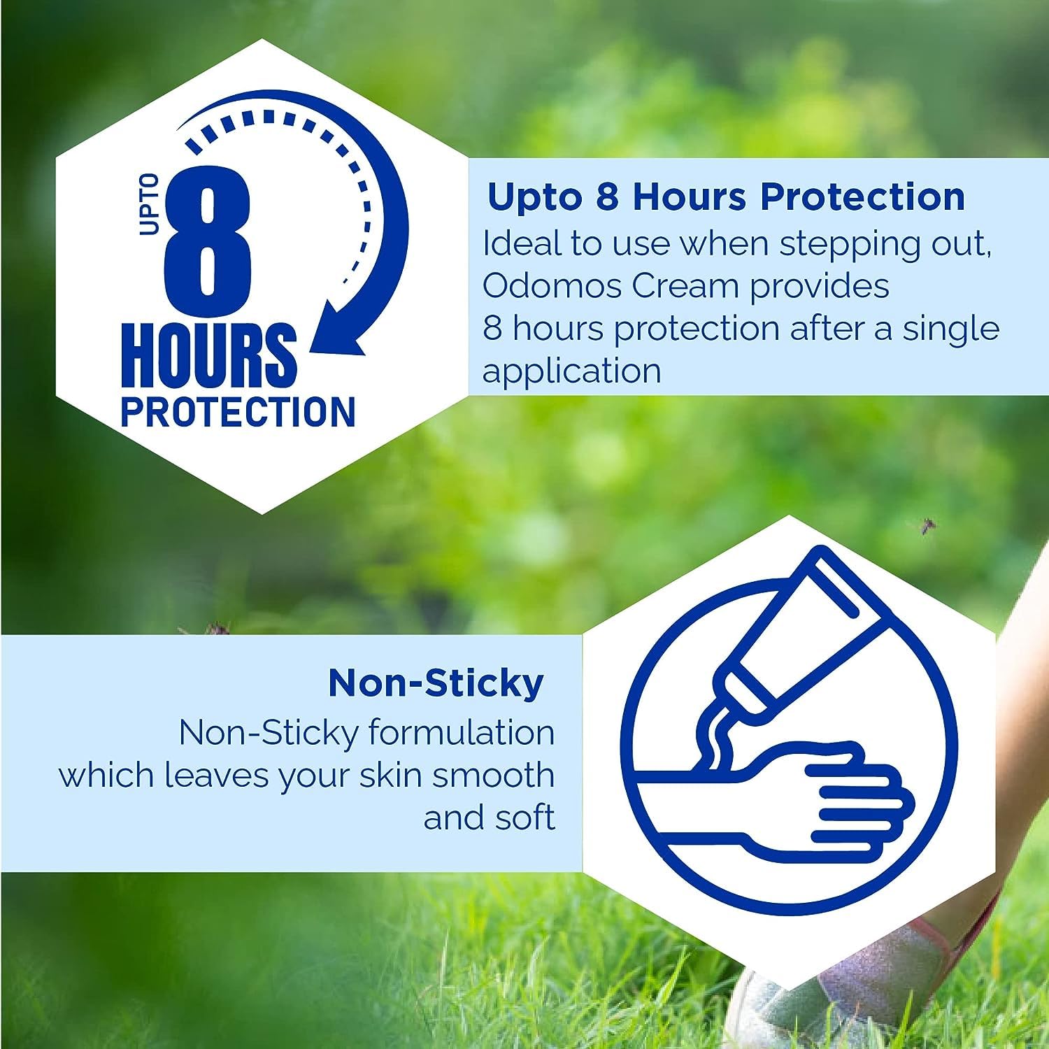 Dabur Odomos Non-Sticky Mosquito Repellent Cream With Vitamin E & Almond - Swadesiicart