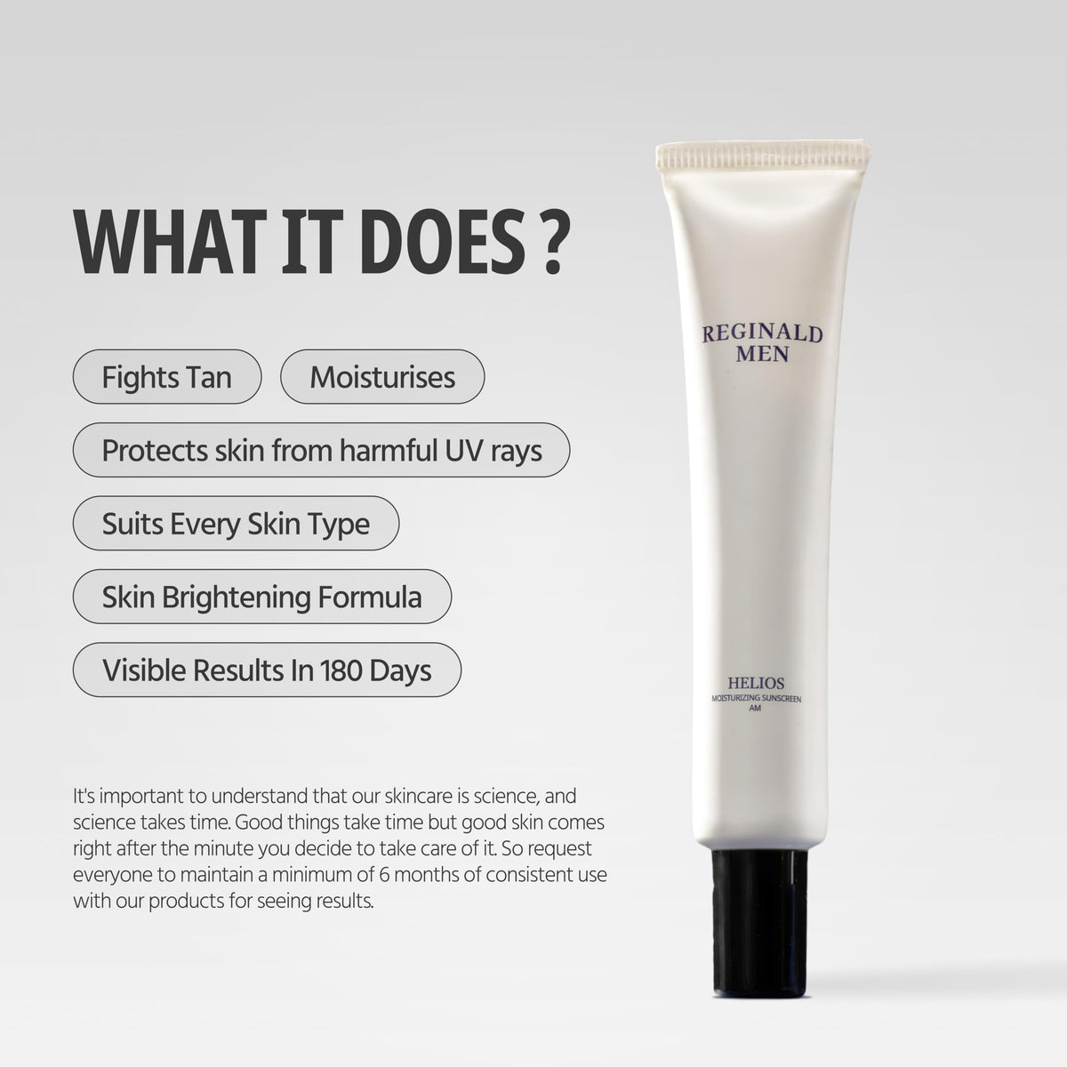 Reginald Men Sunscreen SPF 50 PA++++ Brightening & Moisturising