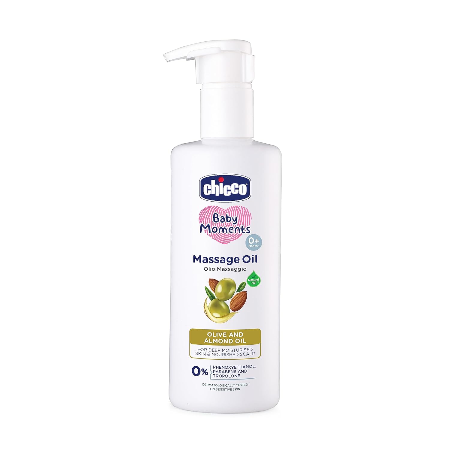 Chicco Baby Moments Massage Oil For Moisturised Skin, Nourished Hair & Scalp - Swadesiicart