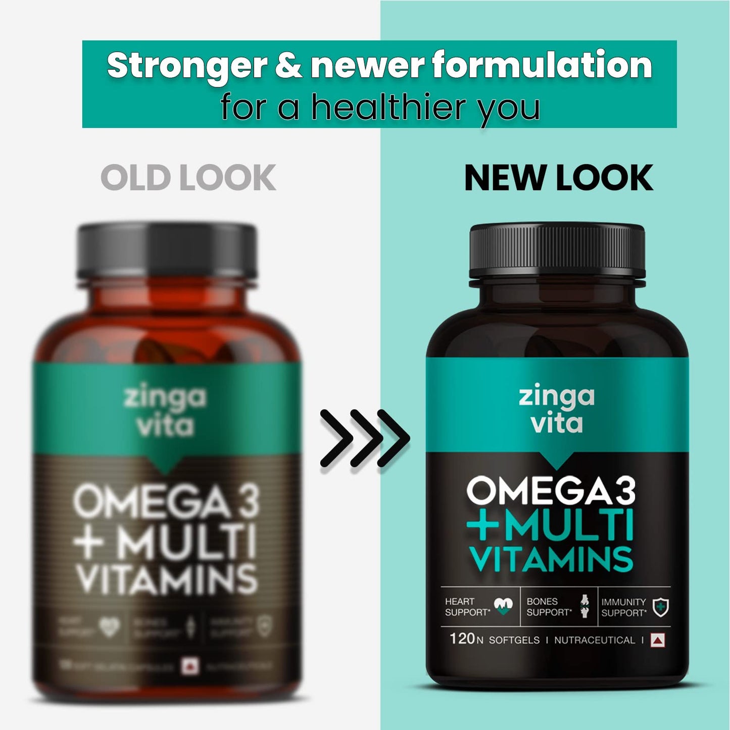 Zingavita Omega 3 + Multivitamins 1000mg Softgels for Men | Swadesiicart