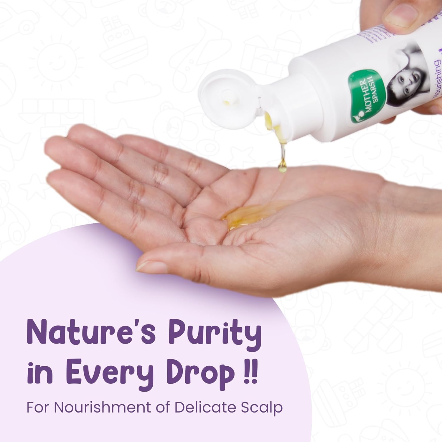 Mother Sparsh Nourishing Baby Hair Oil, Soothe & Nourishes Delicate Baby Scalp, Suitable Hair Oil for Newborns - Swadesiicart