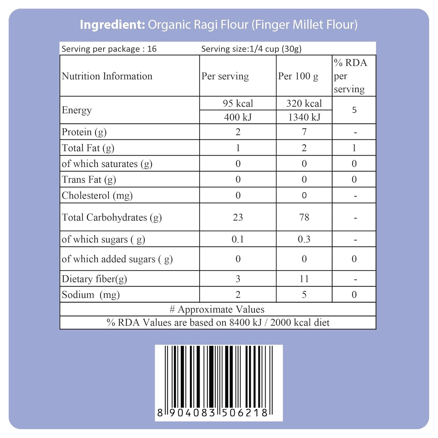 24 Mantra Organic Ragi Flour, 500g - Swadesiicart