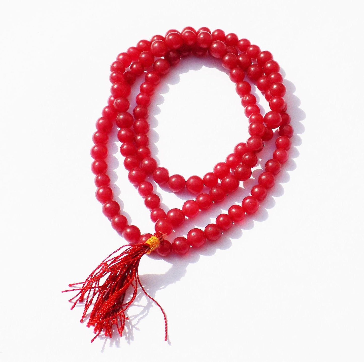 Kannssky Red Hakik (Agate) Mala - Hindu Buddhist Prayer Beads | Swadesiicart