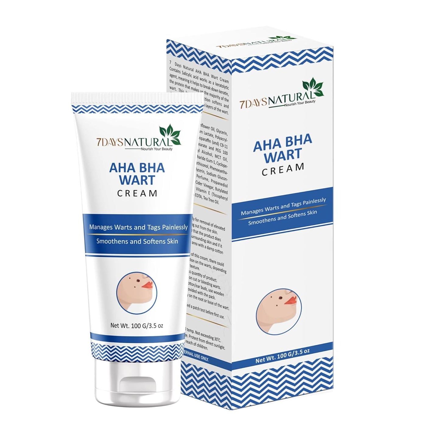 7 Days Natural Wart Remover Cream with AHA- BHA - Swadesiicart