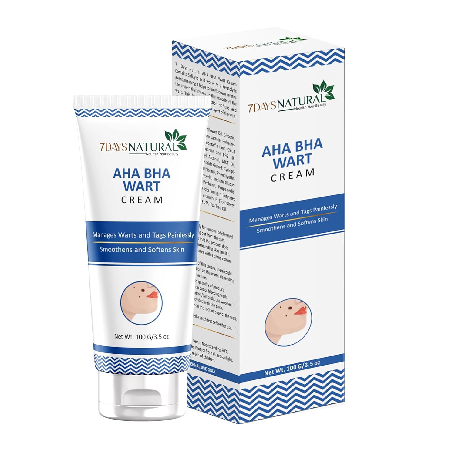 7 Days Natural Wart Remover Cream with AHA- BHA - Swadesiicart