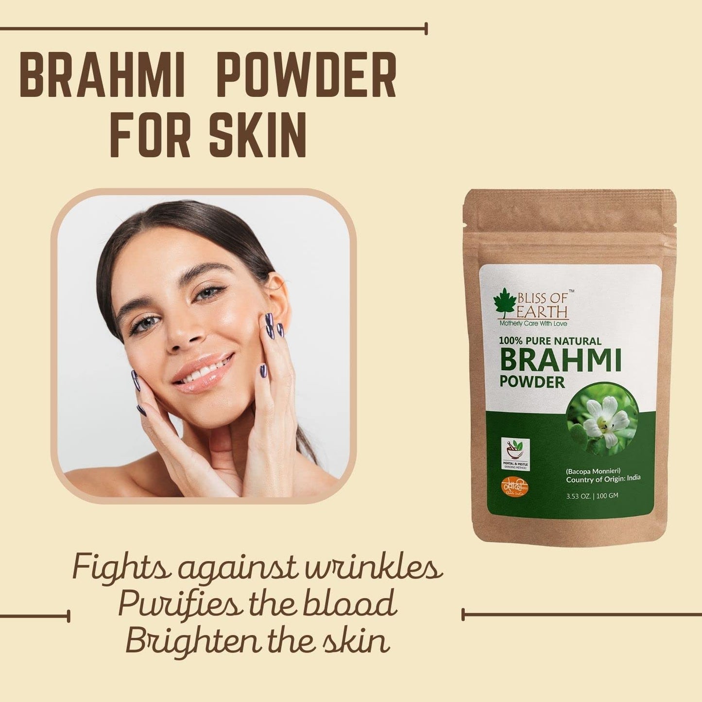 Bliss of Earth 100% Pure Natural Brahmi Powder - Swadesiicart