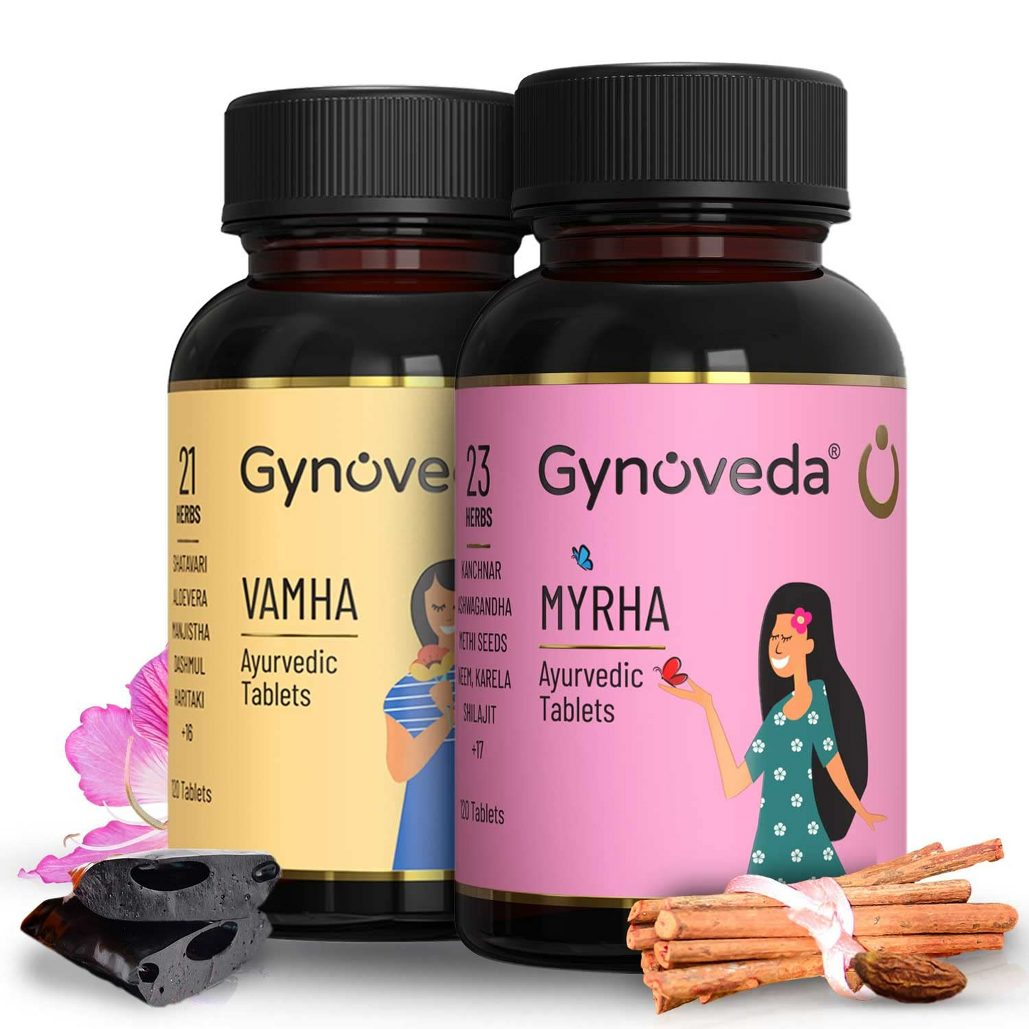 Gynoveda PCOS PCOD with Early Monthly Cycle Ayurvedic Tablets Combo | Swadesiicart