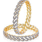 Gold-Polished Alloy Chand Tara American Diamond Studded Bangle Set - The Pari - Swadesiicart