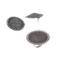 Silver-Plated Alloy Antique Silver Round Earrings With Ring - The Pari - The Pari - Dinesh Associates