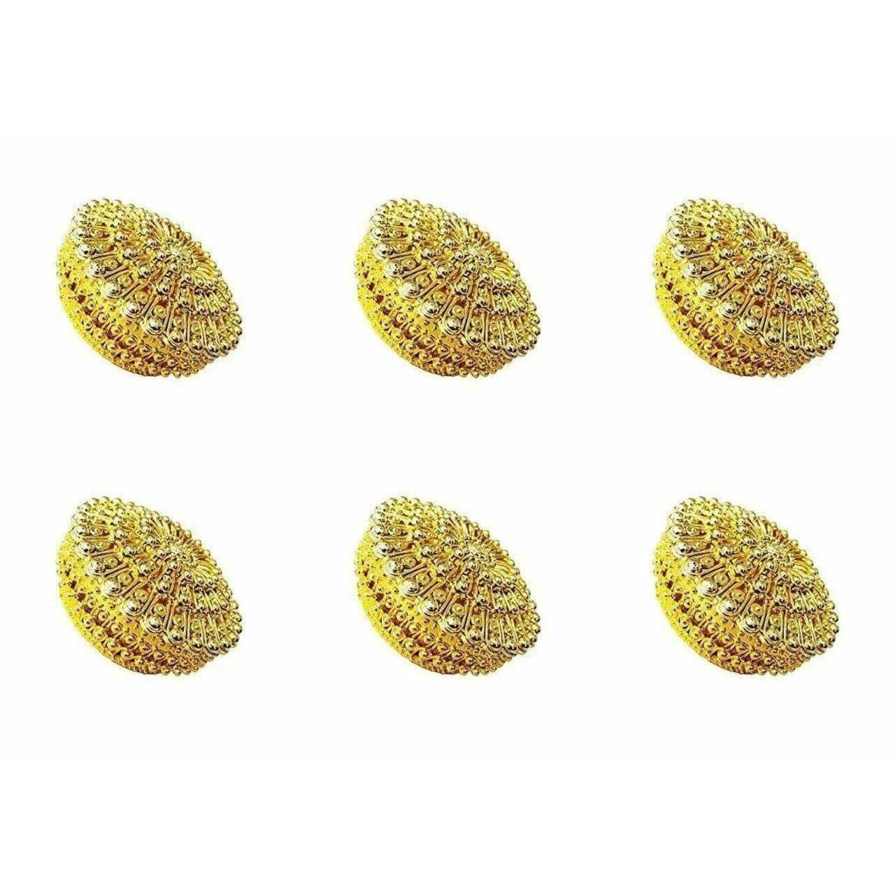 Golden - Decorative Organza Potli Basket (Pack Of 6)