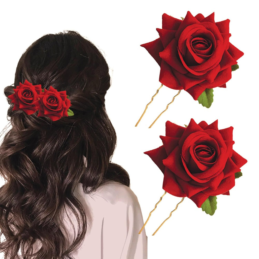 Red Rose Brooches - Swadesiicart