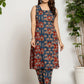 Yufta Cotton A-Line Sleeveless Co-Ord Set - Swadesiicart