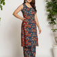 Yufta Cotton A-Line Sleeveless Co-Ord Set - Swadesiicart