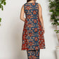 Yufta Cotton A-Line Sleeveless Co-Ord Set - Swadesiicart
