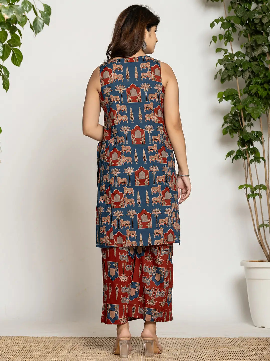 Yufta Cotton Sleeveless Co-Ord Set - Swadesiicart