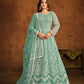Anaita Sky Blue Embroidered Net Anarkali Suit