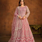 Anaita Pink Embroidered Net Anarkali Suit