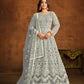 Anaita Grey Embroidered Net Anarkali Suit
