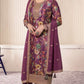 Anaita Purple Chinon Digital Print Sequence Embroidered Salwar Suit