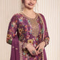 Anaita Purple Chinon Digital Print Sequence Embroidered Salwar Suit