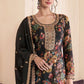 Anaita Black Chinon Digital Print Sequence Embroidered Salwar Suit