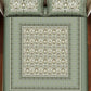BELLA CASA Teal & Off White Printed 350 TC King Pure Cotton 2 Pillow Covers Bedsheet