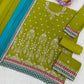 Anaita Green Chinon Suit With Embroidered Sequins & Mirror Work