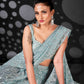 Tikhi Imli Blue Woven Design Ready to Wear Saree | Swadesiicart