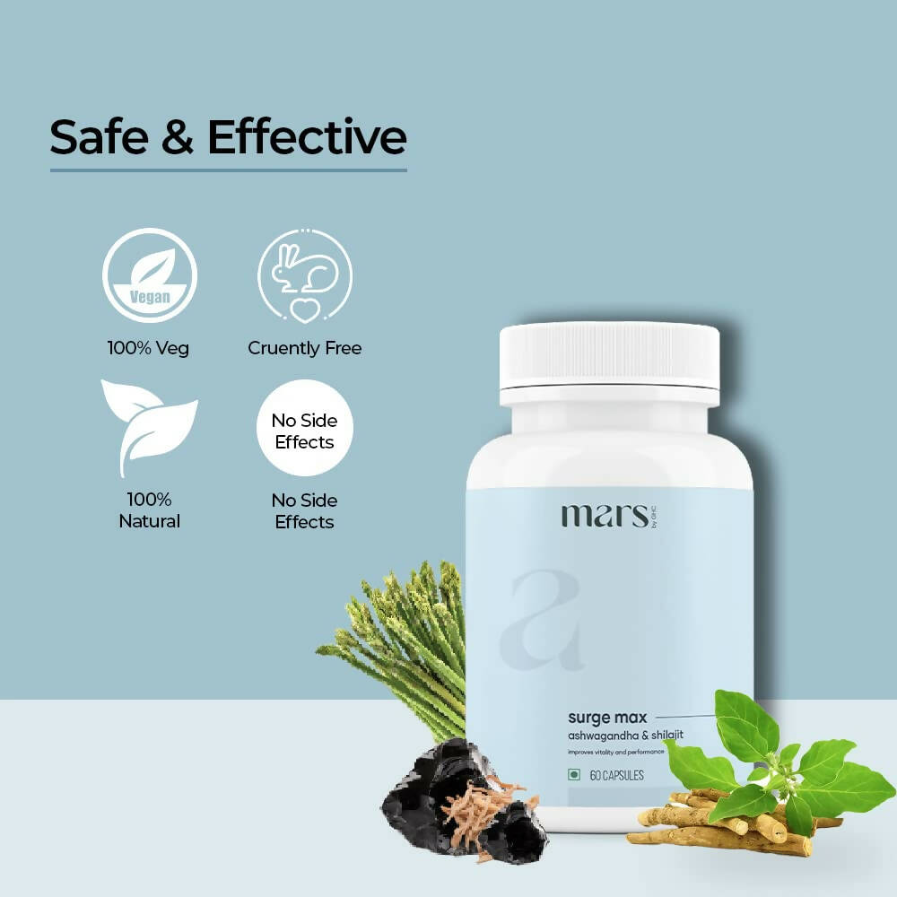 Mars By GHC Surge Max Capsules with Ashwagandha, Gokshura, Safed Musli - Swadesiicart