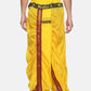 Sethukrishna Men Yellow & Red Readymade Dhoti | Swadesiicart
